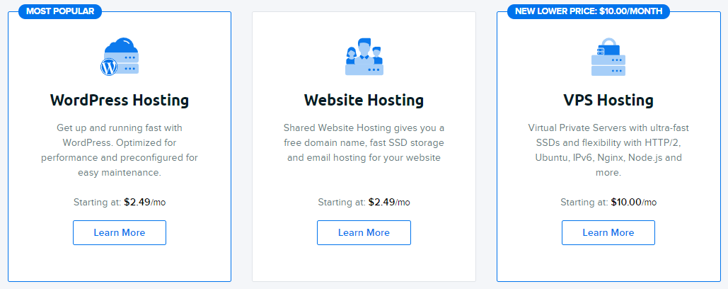 Dreamhost pricing and plan