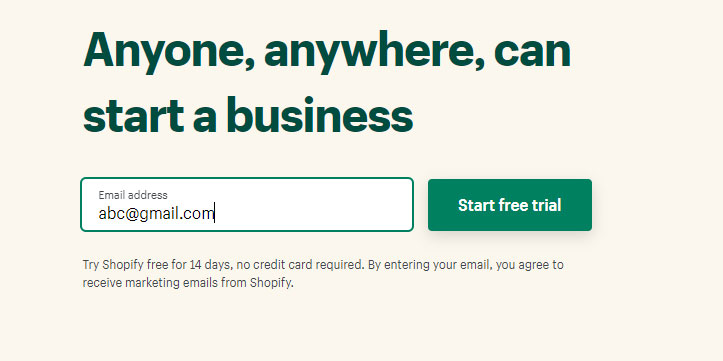 Step 1 for shopify login