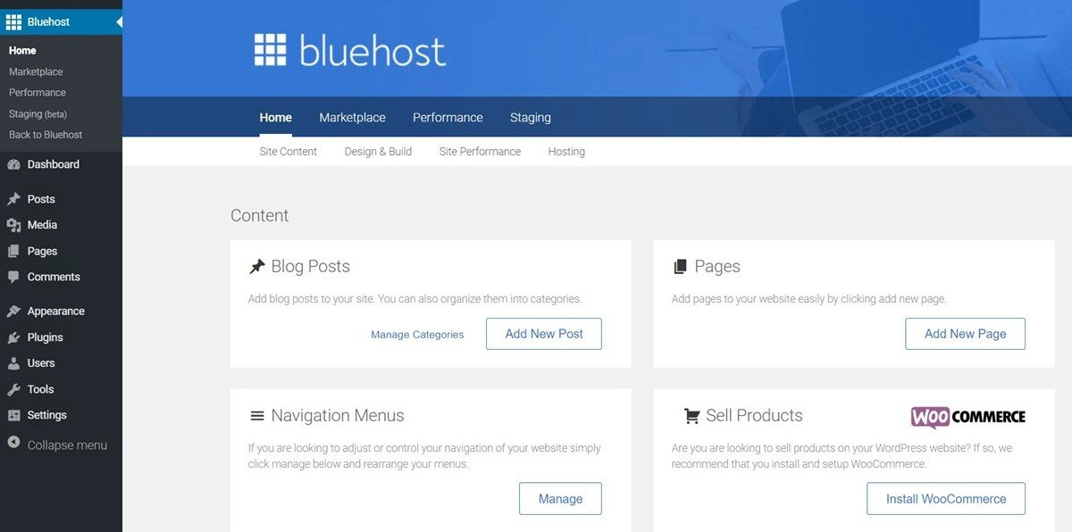 Blue Host WordPress