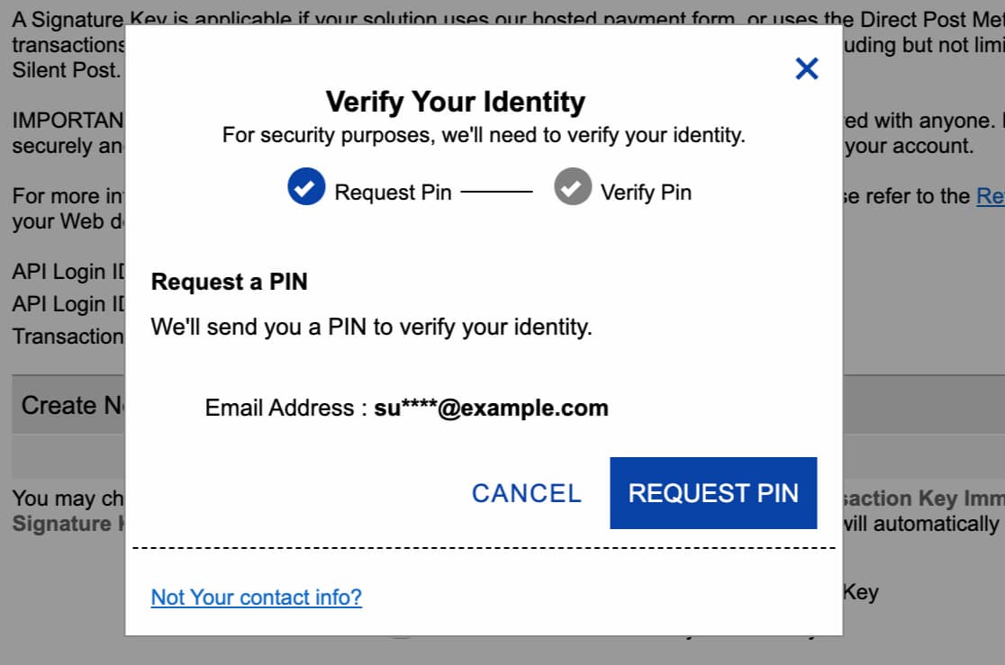 Verify identify for Authorize-Net