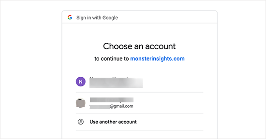 choose your account connect MonsterInsight